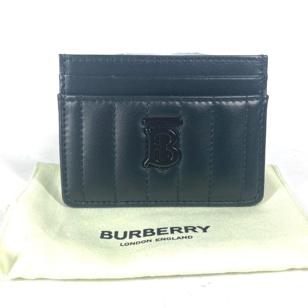 BURBERRY 8064827 TB logo Business Card Holder Card Case Leather Black Unused