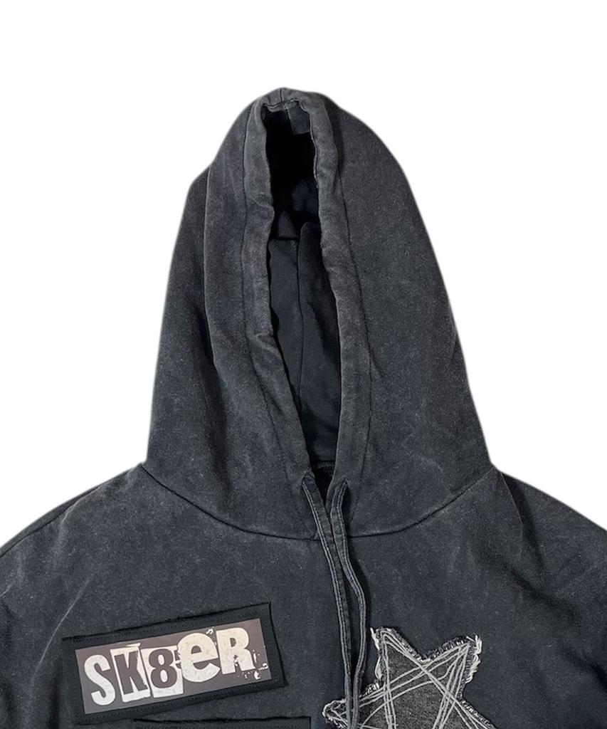Rock Star Vintage Washing Hoodie ((Washed Black))