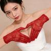 Solid Color Sun Protection Gloves High Elasticity Wedding Dress Gloves Bridal Gloves  Ladies