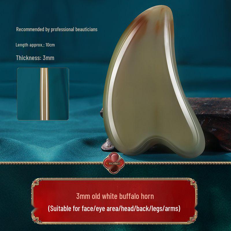 White Buffalo Horn Gua Sha Facial Massage Tool for Anti-Wrinkle Treatment