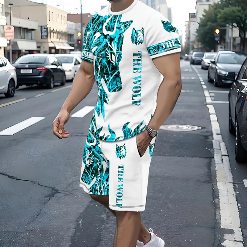 

2024 Новый мужской костюм, летний повседневный дышащий освежающий костюм с принтом 3D-скелета, свободный мужской топ свободного покроя с короткими рукавами 2XL