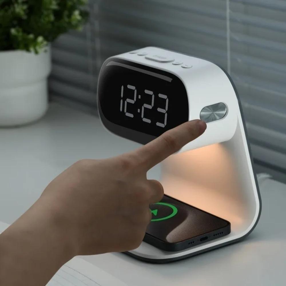 LED Alarm Clock with Night Light Wireless Charging Snooze Mode for Living Room and Bedside Decor Multi-functional Clock Gifts