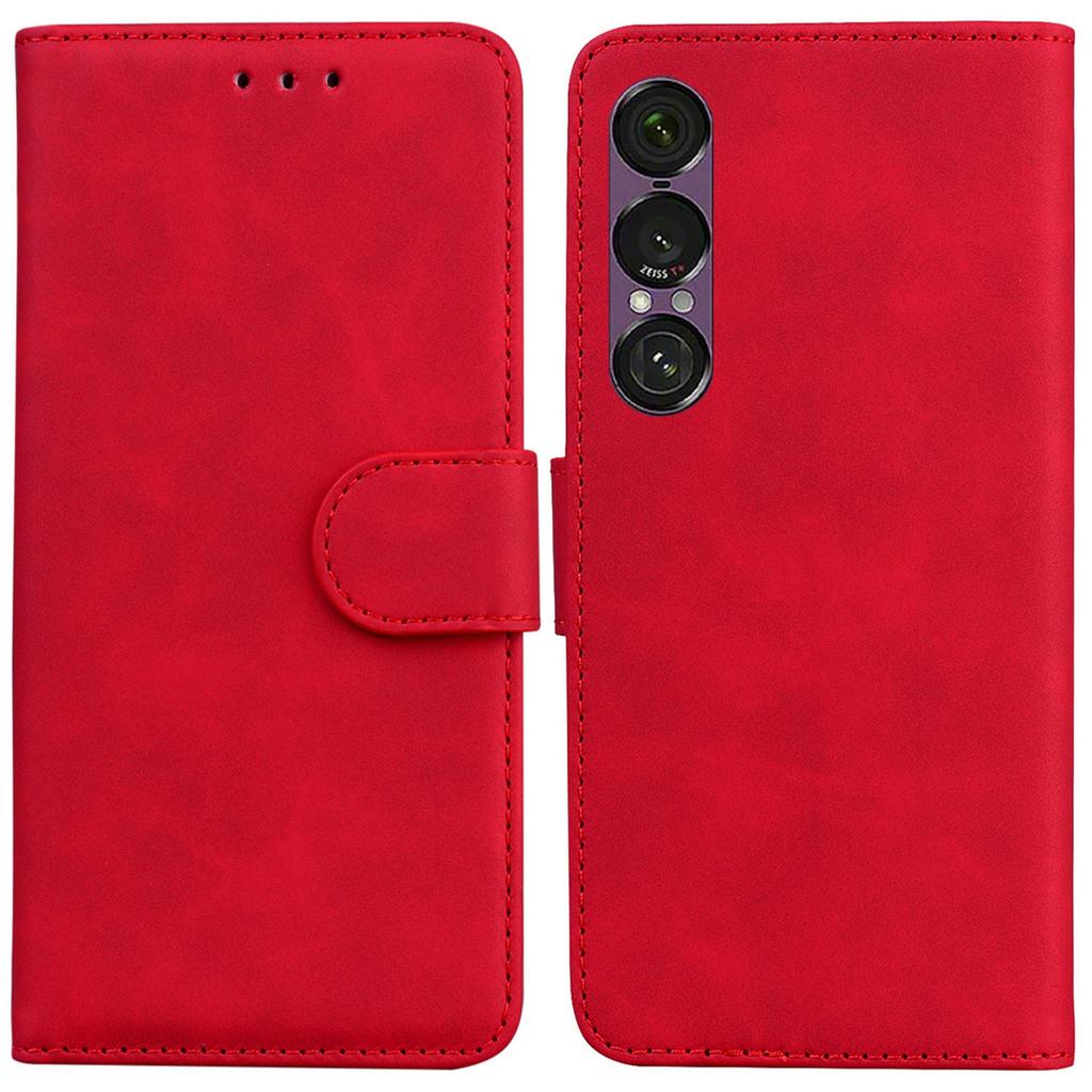 For Sony Xperia 1 VII Case Solid Color Leather Wallet Phone Cover