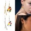 Artist Palette and Paintbrush Drop Earrings for Women, Polished Alloy French Hook Jewelry for Commute Styling