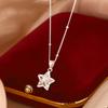 Womens Star Necklace Pendant Clavicle Chain Luxury Minimalist Fine Jewelry Fall Winter
