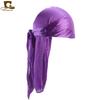 Male and Female Imitation Silk Long Tail Headscarf Hat Pirate Hat Hip Hop Headscarf Hat Silky Durag TJM-C