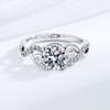 New Moissanite Ring Shining Adjustable Simplicity Exquisite for Women Jewelry Wedding 925 Sterling Silver Plated 18K White Gold