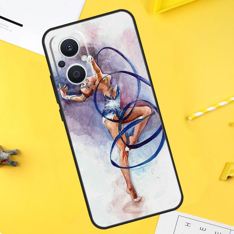 Gymnastics Oil Painting For OPPO Reno 10 11 12 13 14 Pro 7 8 Lite 8T 11F 12F 13F 14F OPPO Find X8 X5 X6 X9 Pro Case
