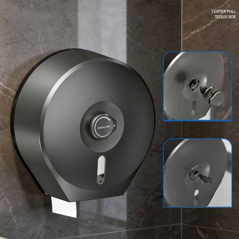 Wall Mounted Large Roll Paper Holder No Punching Toilet Paper Dispenser Hotel Room