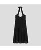 Anggae Halter Neck Long Dress Black