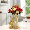 European Style Elephant Vase Modern Flower Container Flower Holder Ceramic Gold Vase  Desktop