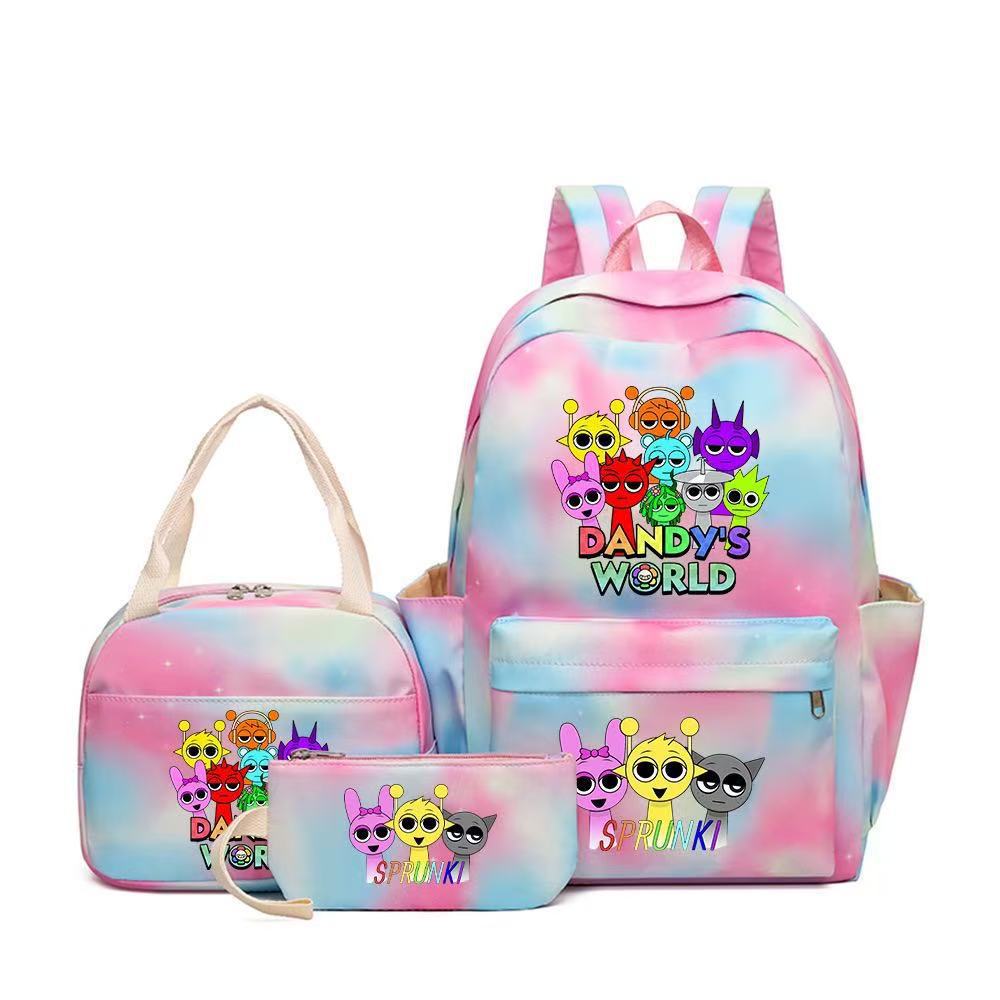 Rhythm zygote student schoolbag children's backpack backpack three-piece set