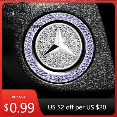 Hot Car Sticker 1PC Car Diamond-encrusted Protective Cover Click Interior Accessories For Mercedes Benz A C E S G Class GLC CLE