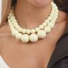 Trendy Personalized Design Big Small Round Bead Beaded Necklace Set Exaggerated Simple Fashion Choker Necklace For Women