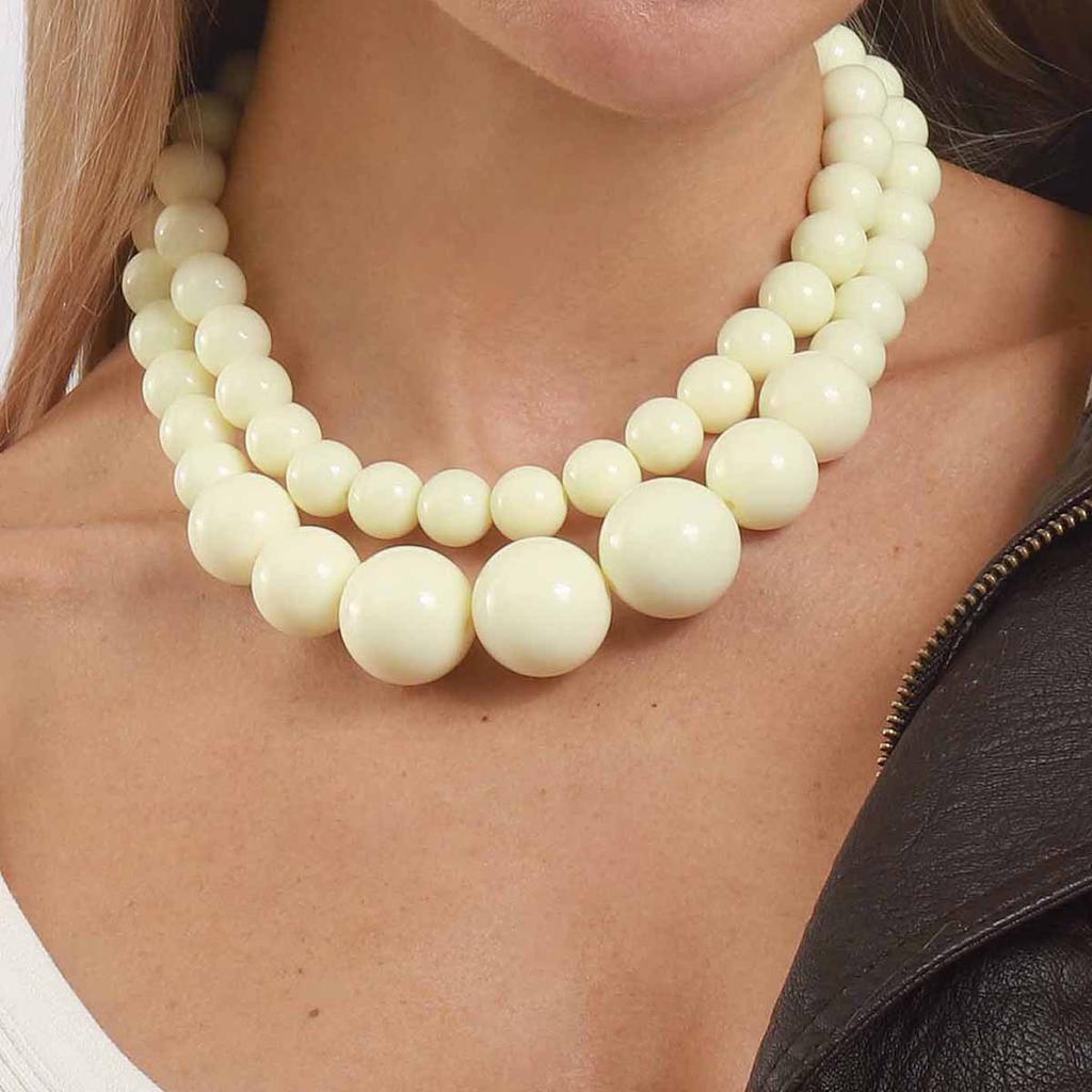 Trendy Personalized Design Big Small Round Bead Beaded Necklace Set Exaggerated Simple Fashion Choker Necklace For Women