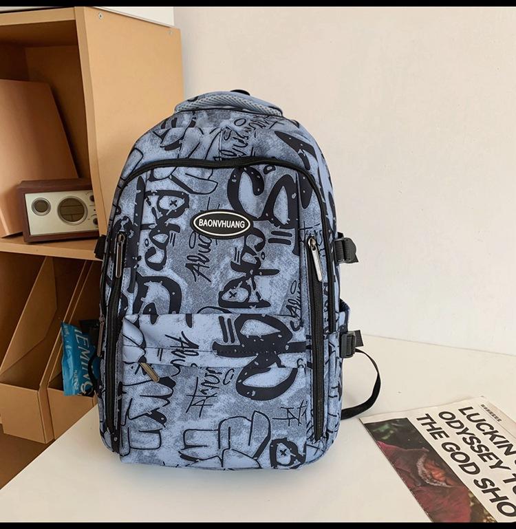 

School bag new casual versatile men s and women s same backpack casual backpack high school college student school bag синій