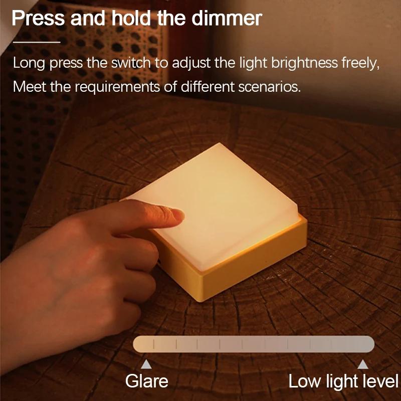Design LED Night Light Simple Rechargeable USB Switch Light Magnet For Home Indoor Bedroom Bedsides Timing Creative Night Light