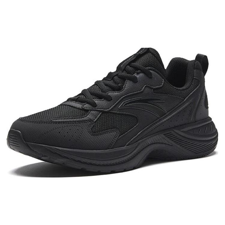 Anta Cushioning Slip Resistant Abrasion Resistant Low top Running Shoes Men's Black 912345595-4