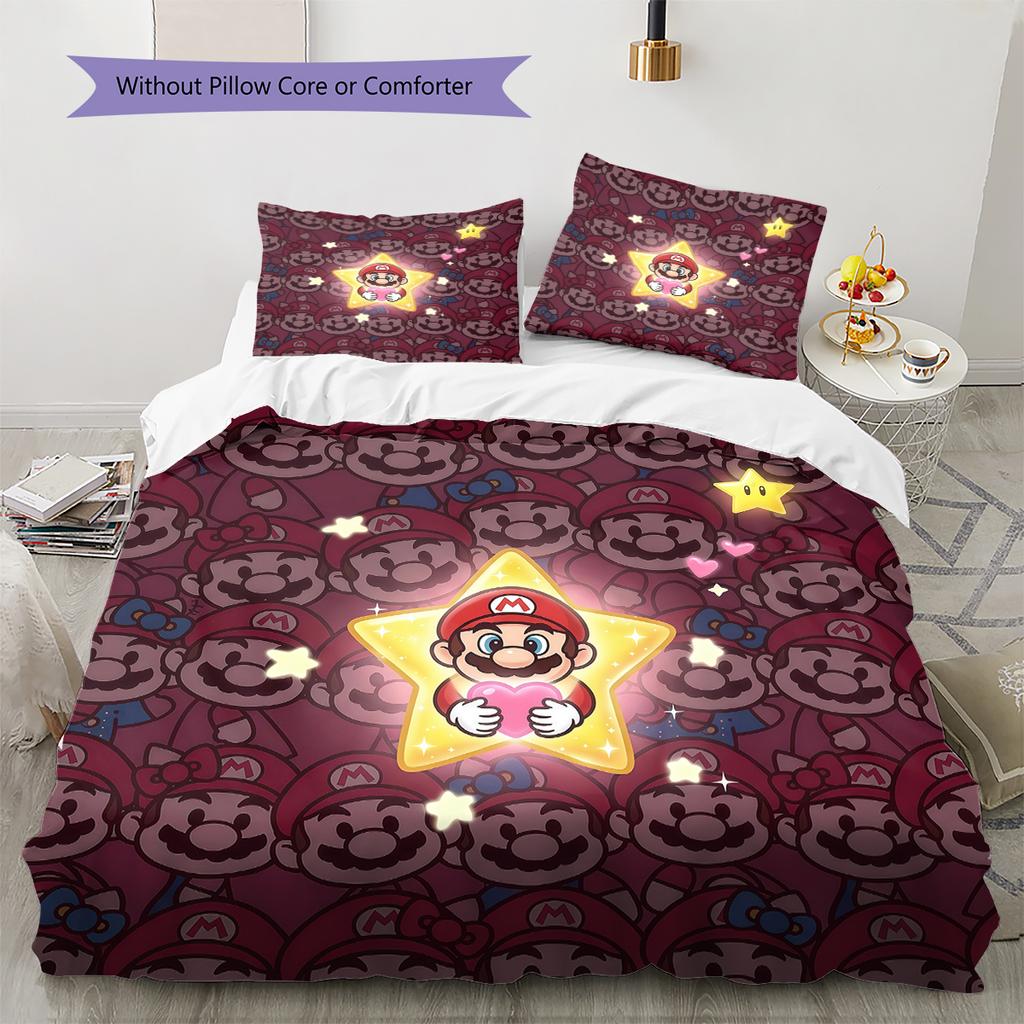 Super Mario Cute Soft and Comfortable Duvet Cover,Children's Bedding Set Gift,Extra Large Size, Various Sizes Available -HYQ91