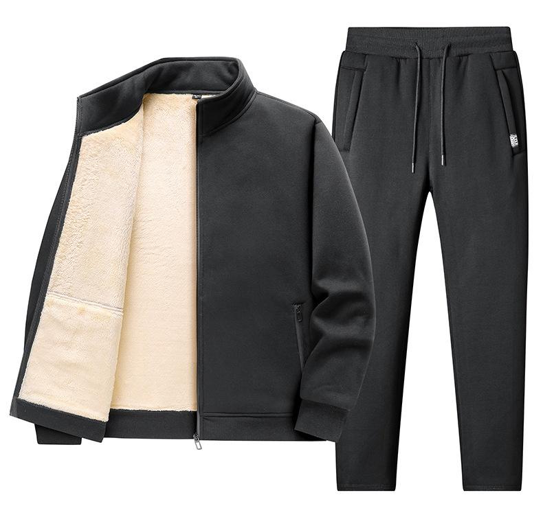 

Осенне-зимние спортивные костюмы мужские плюс бархат толстый кардиган овечий бархат свитер куртка повседневная спортивная одежда осенняя спортивная одежда XXXXXL