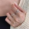 Retro Twisted Bow Stackable Open Ring for Women - Trendy Niche Design and Distressed Finish