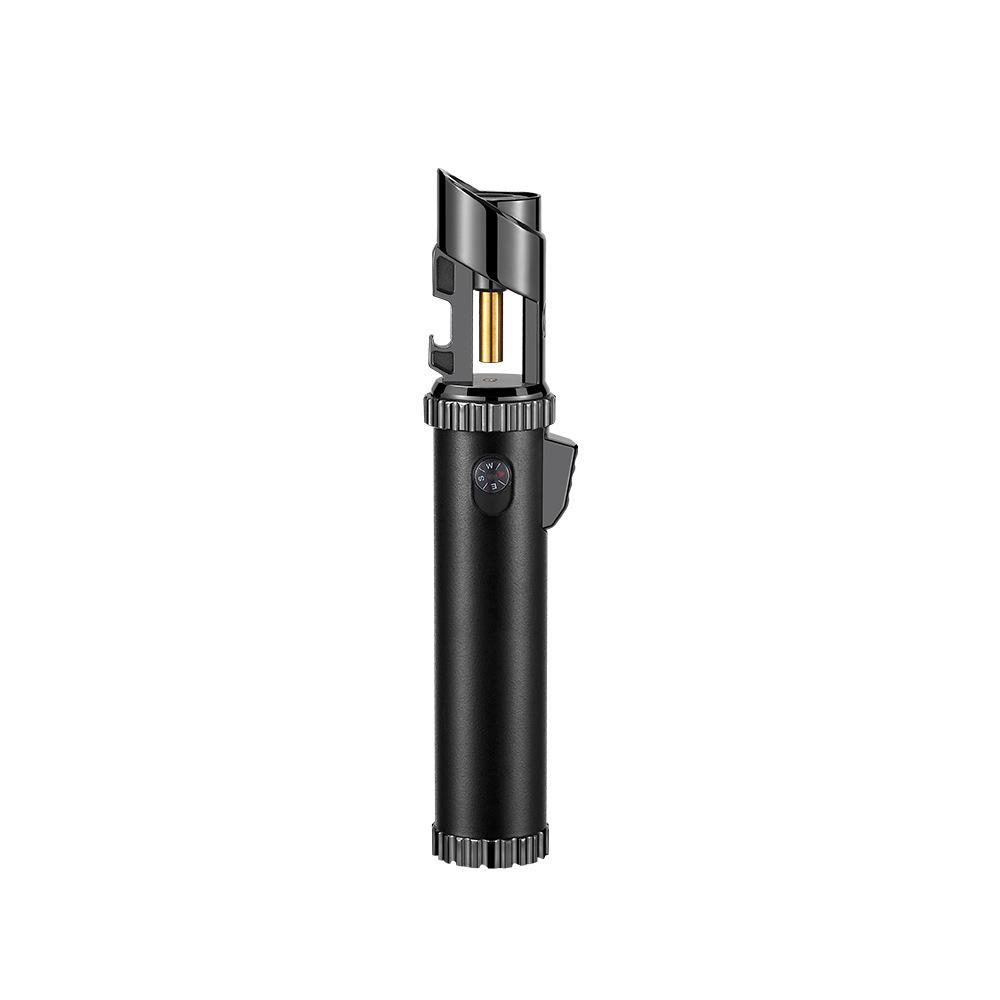 Multifunctional Windproof Lighter: Torch, Cigar Jet Flame, Wine Opener, Compass, Window Breaker