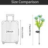 Solar Powered Garden Light Outdoor Decorative Lawn Stake with Artificial Flower Design and Stainless Steel Pole for Yard Pathway Lighting