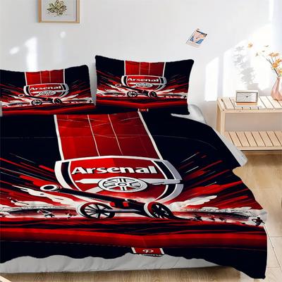 Juego de Ropa de Cama para el Hogar con el Escudo del Arsenal Football Club (3 Piezas) - Traje Universal de Tres Piezas para Dormitorio, Habitación de Invitados, Sala de Estar, Hotel - Regalo Perfecto para Af
