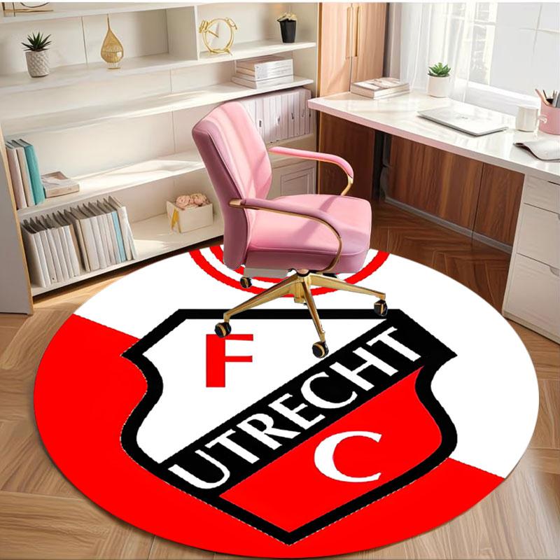 FC Utrecht Print Round Rug, Washable Floor Carpet, For Entryway Dorm Laundry Room Office Study, Home Decor Birthday Christmas Gift
