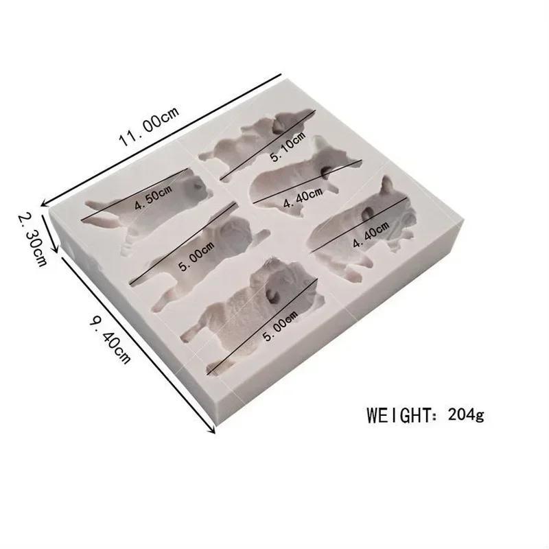 Sleeping Dog Silicone Mold Fondant Cake Decorating Tools Chocolate Mold 3D Dog Corgi Bulldog Animal Food-grade