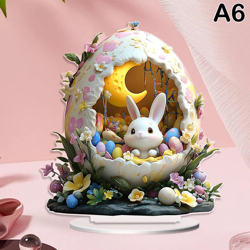 

Пасхальный кролик садовый колышек акриловый пасхальный знак двора 2D плоские весенние знаки газона пасхальные колышки для газона пасхальное украшение для улицы