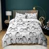Animal Duvet Cover Set Cartoon Kittens Funny Smiling Doodle Humorous Twin Bedding Set Polyester Quilt Cover