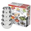 GSON 5-Piece Deep Bowl Set, Compatible with All Heat Sources, Specially Treated Stainless Steel with Graduated Measuring Plates, Available In Small, M