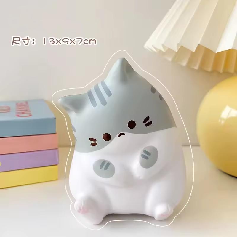 Cartoon Kids Childrens Adorable Cat Squeeze Toy Soft PU Slow Rebound Fidget Sensory Toy Stress Relief Office Relax Holiday Gift Present for Adults
