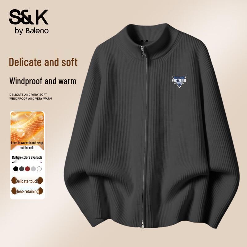 

Baleno Men s Windproof Stand Collar Knit Cardigan M