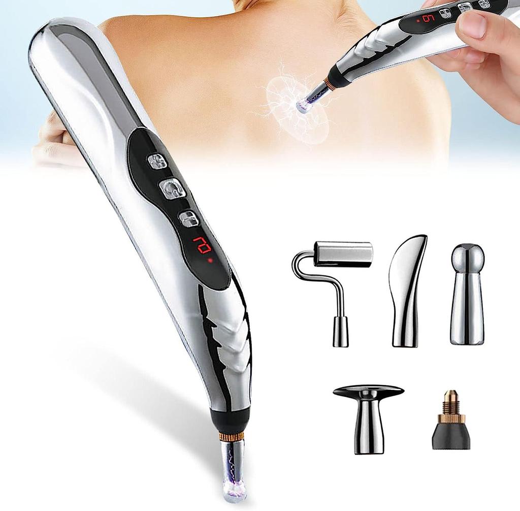 Acupuncture Pen, Electronic Energy Pulse Massage Pen, 5-in-1 Energy Pen, Effective Pain Relief Therapy, USB Charge