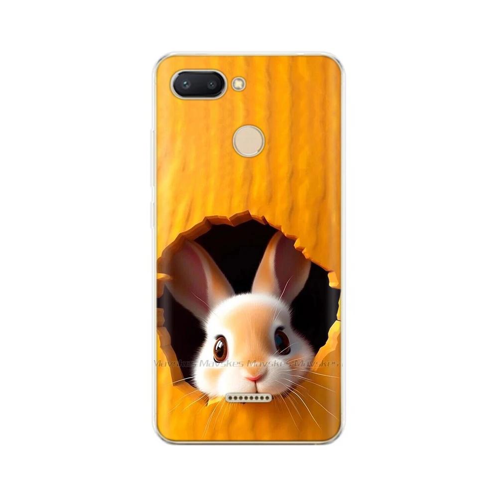 For Redmi 6 Phone Cover Transparent Silicone TPU Protective Cats Flower Print Covers Case For Xiaomi Redmi 6 6A Redmi6 Funda