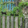 3Pcs Set Cute Cat Outdoor Statues Butterfly Decorative Animal Garden Ornaments  Home Decoration