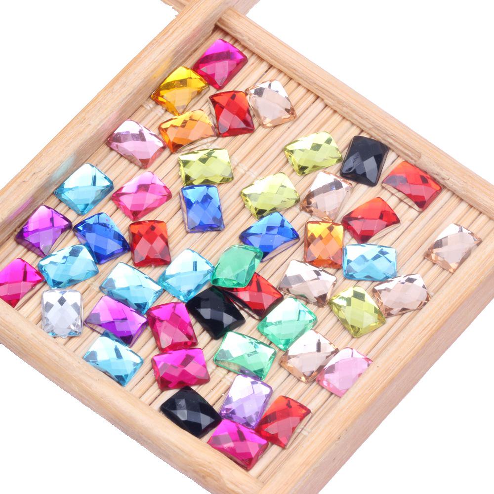 6x8mm Multicolor Flat Globe Rectangular Accessories for DIY Phone Beautification