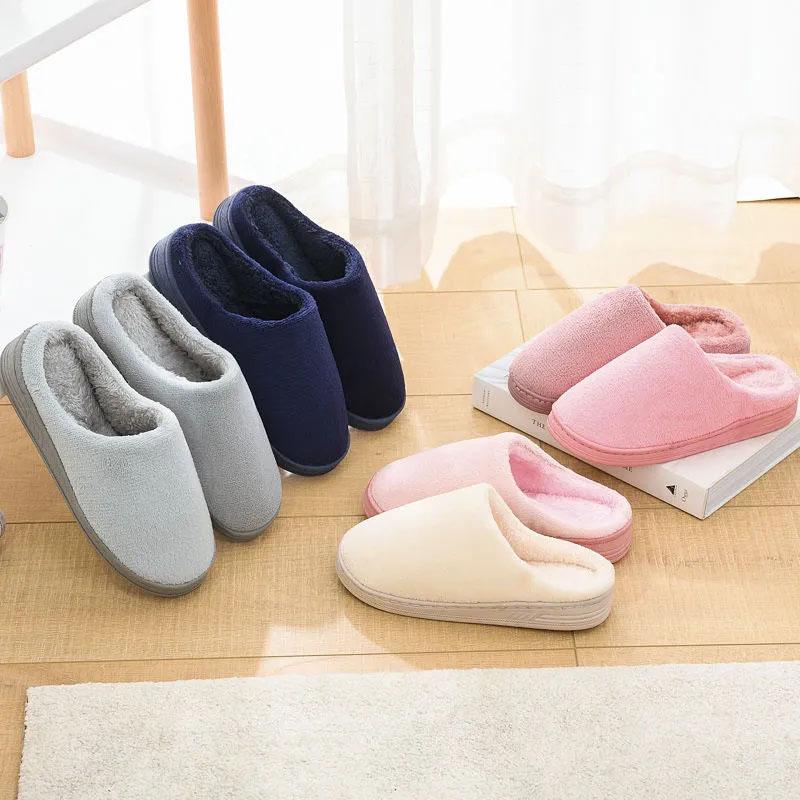 Хлопковые тапочки женские осенние и зимние домашние нескользящие утолщенные тапочки — фото 3