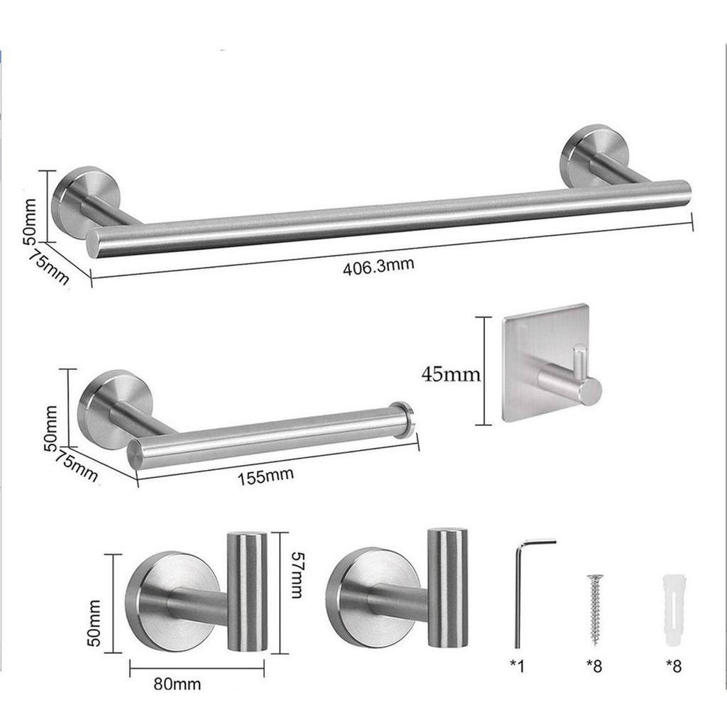 Stainless Steel Towel Rack Paper Towel Rack Bathroom Towel Bar Wall Hook Bathroom Storage Rack