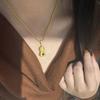 Collier Bouddha Bébé Oeil de Tigre Mat Ancien Longue Chaîne de Pull Tressée Petit Pendentif Bouddha Doré