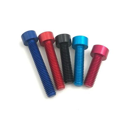 10pcs/LOT Red Blue Black M4 M5 M6 7075 Aluminum Alloy Cap Head Screw Bolts Hex Socket for Model Aircraft Car DIY