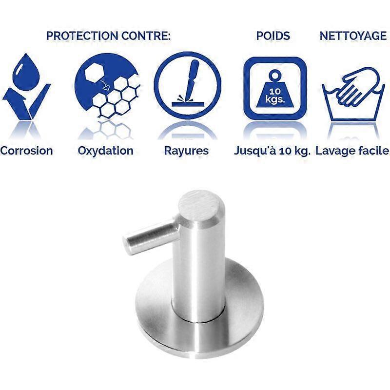 Hem Badrum Krok Set om 2 Designerkrokar i Borstat 304 Rostfritt Stål.