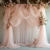 White Pink Wedding Tulle Arch Elegant Backdrop Fabric Arch Draping Fabric  Birthday Party