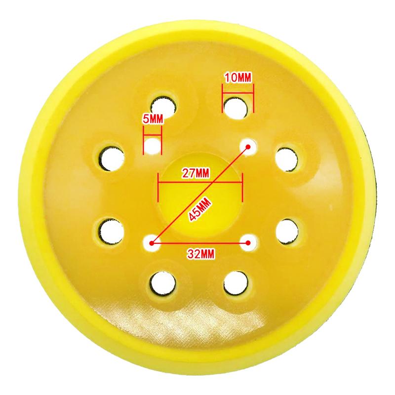 5 Inch 8 Holes Grinder Sandpaper Tray For Disc Grinder Backing Pad Hook And Loop 125Mm Pneumatic Polishing Machine