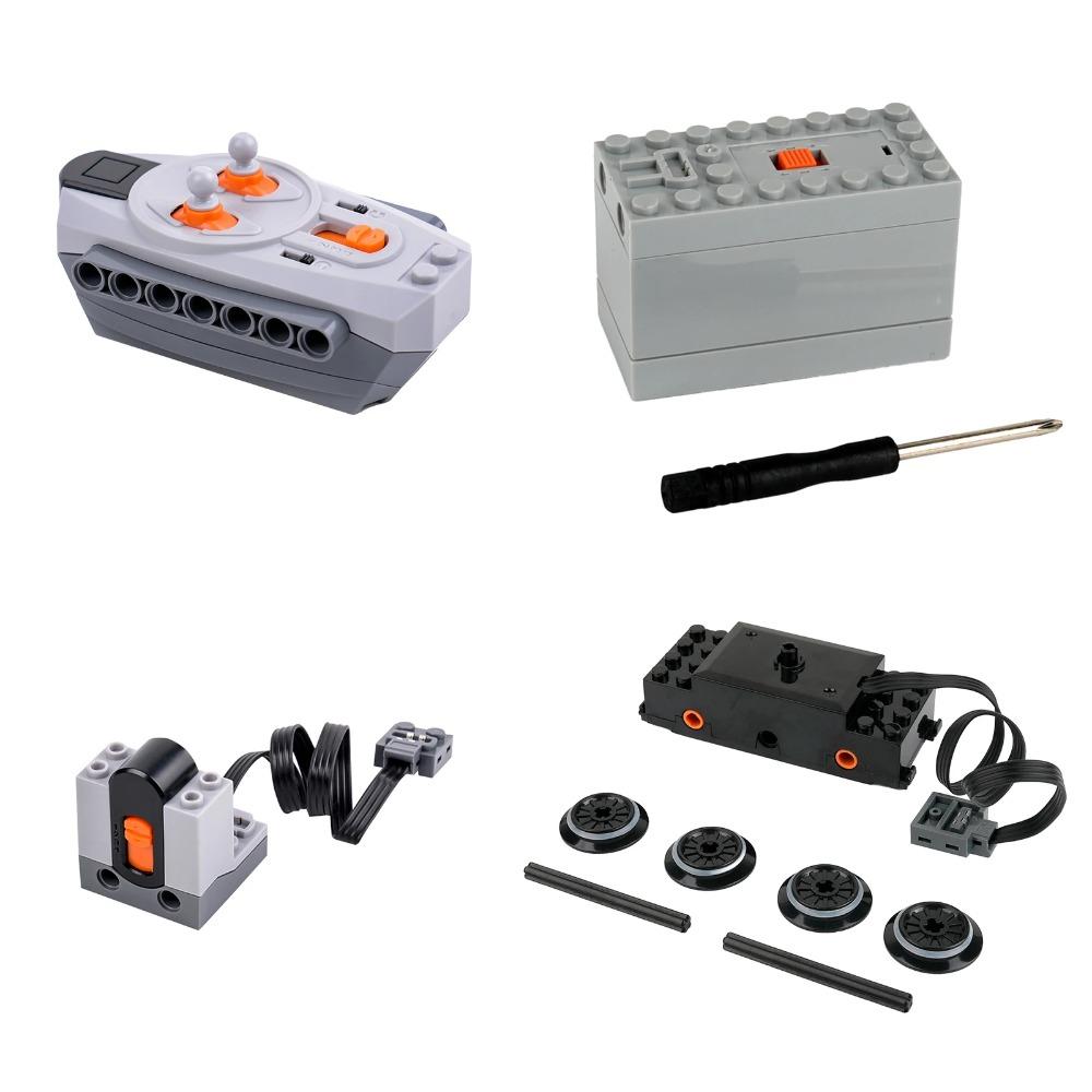 MOC Power Functions Pezzi Blocchi da Costruzione Binario Treno Motore Scatola Batteria Ricevitore Telecomando Infrarossi M-motor per Legoeds