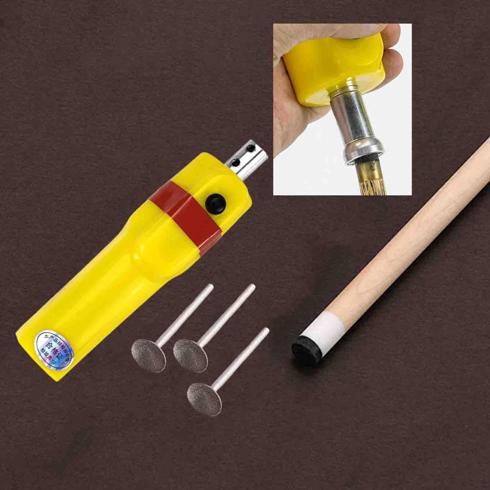 

Электрический кий для бильярда Автоматический аксессуар Инструмент для ремонта , Желтый полировщик Портативный 3 Small Tips