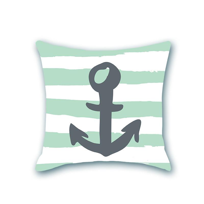 Blauer Anker Nautischer Sofakissenbezug Nordisch Retro Zuhause Stoff Seestern Kissenbezug