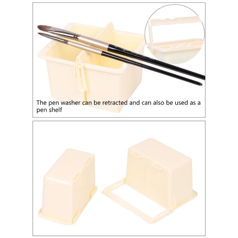 Brush Washing Bucket Plastic Paint Brush Washer with Handle Paint Brush Cleaner for Watercolor